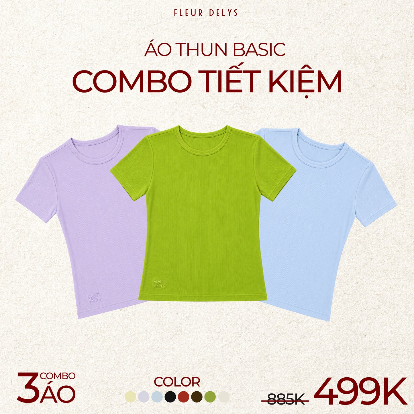 COMBO 3 Áo Suông Basic Cổ Tròn - GHI CHÚ MÀU + SIZE KHI ĐẶT HÀNG
