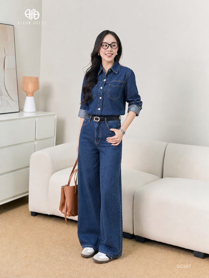 Set Bò 2 Túi Ốp Ngực - Xanh Bò (BO187)