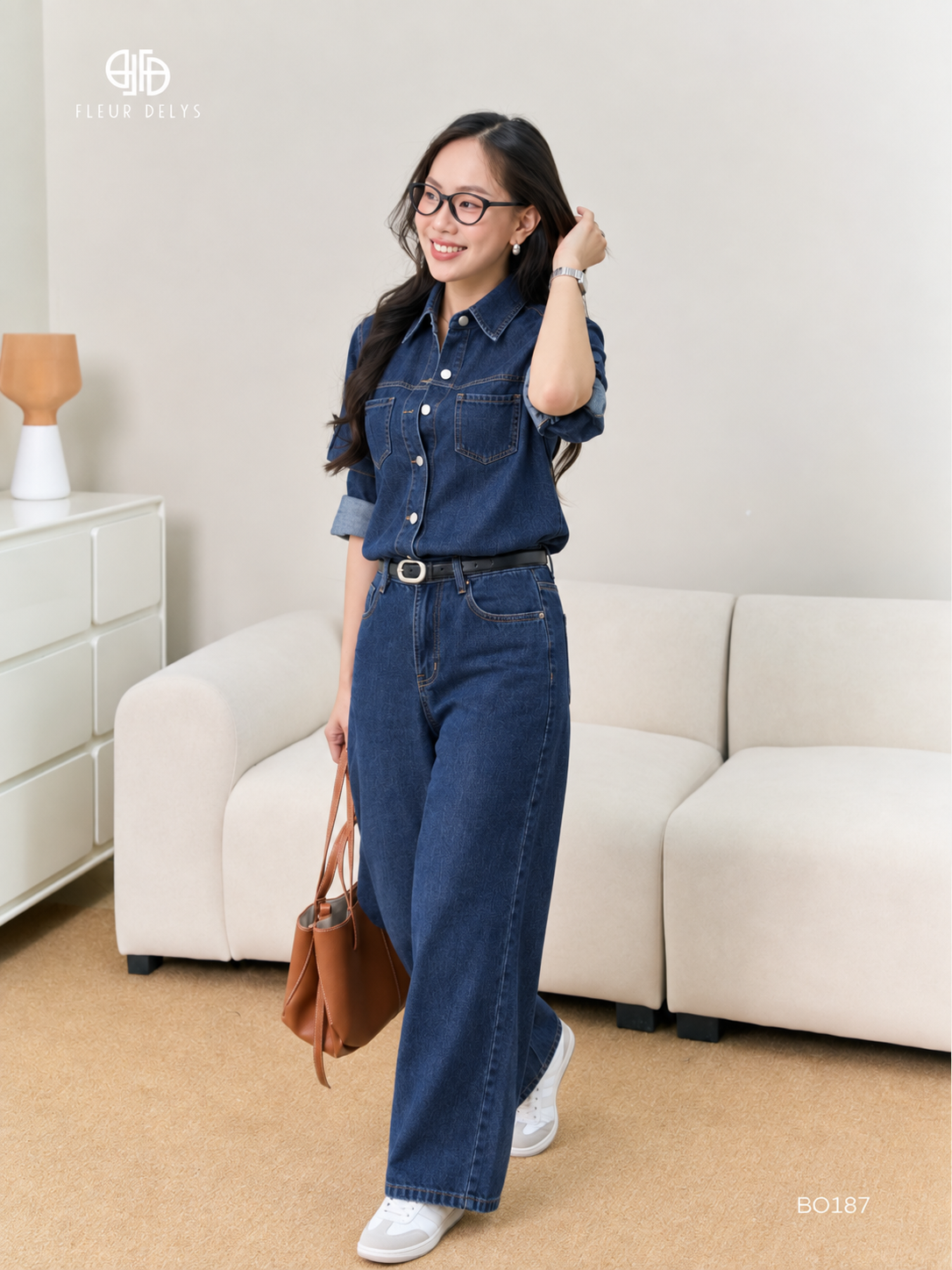 Set Bò 2 Túi Ốp Ngực - Xanh Bò (BO187)