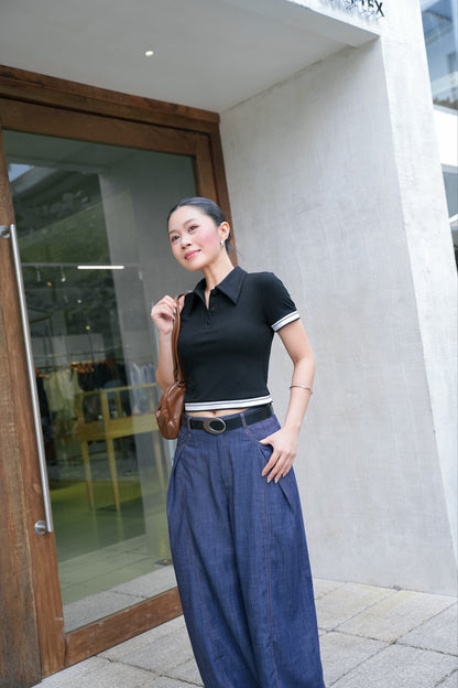 Áo Thun Polo Phối Bo Kẻ (PL004+QA242)