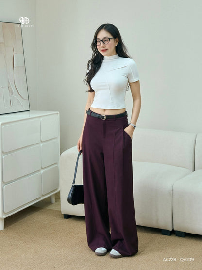 Quần Jean Rayon Đỏ Burgundy (QA239)