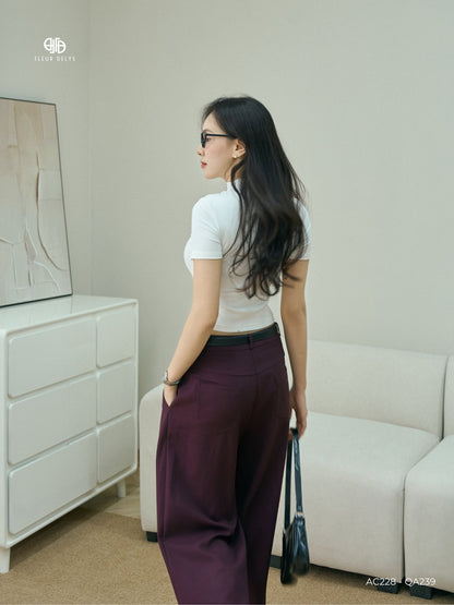 Quần Jean Rayon Đỏ Burgundy (QA239)