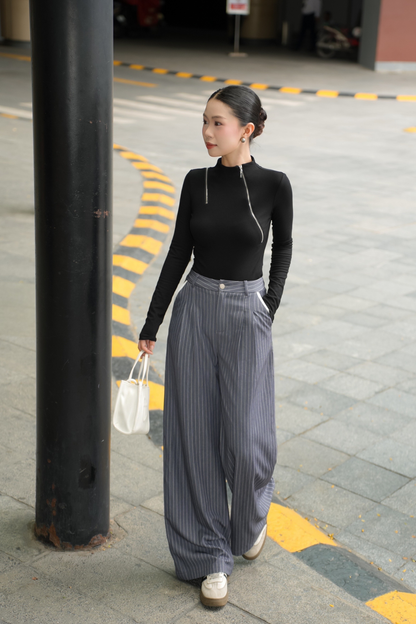Quần Kẻ Túi Lé Trắng (QA203)