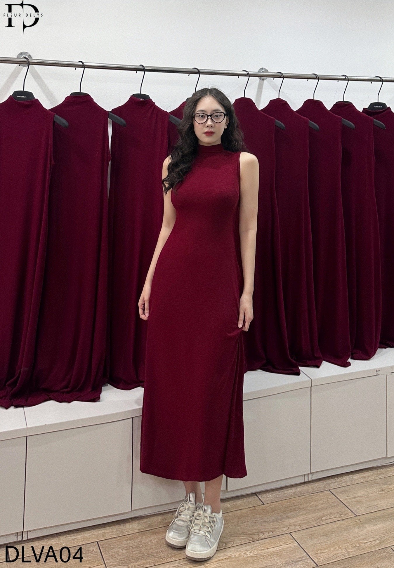 Váy Sát Nách Cúc Bọc - ĐỎ -(VA04)