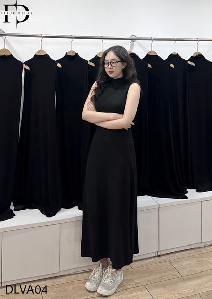 Váy Sát Nách Cúc Bọc - ĐEN - (VA04)