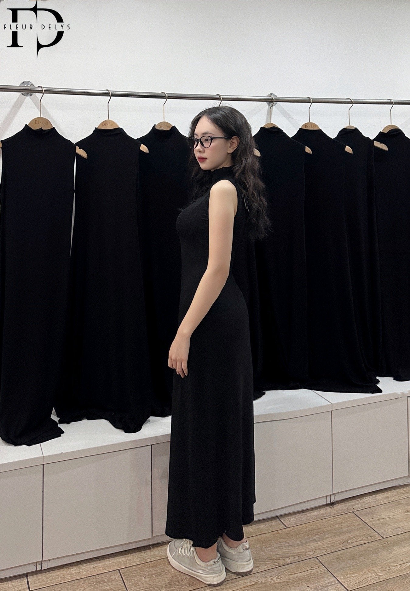 Váy Sát Nách Cúc Bọc - ĐEN - (VA04)