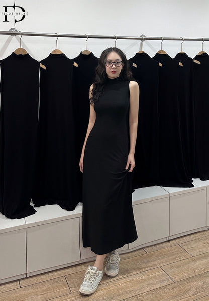 Váy Sát Nách Cúc Bọc - ĐEN - (VA04)