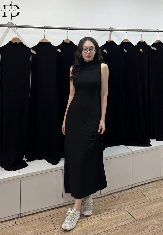 Váy Sát Nách Cúc Bọc - ĐEN - (VA04)