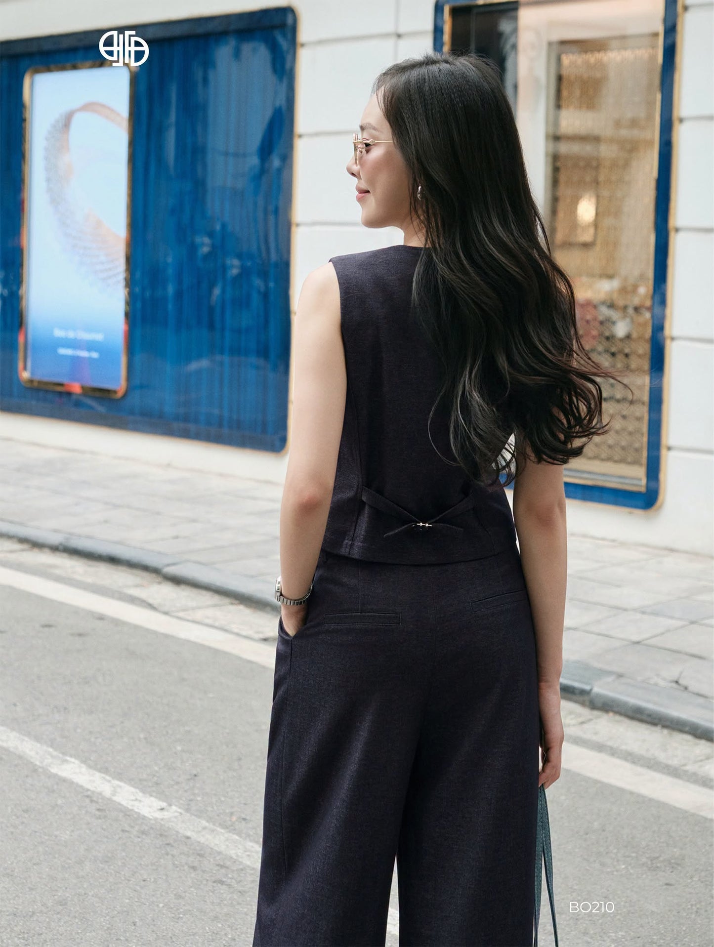 SET GILE BÒ RAYON PHỐI DÂY ĐAI - XANH THAN BO210