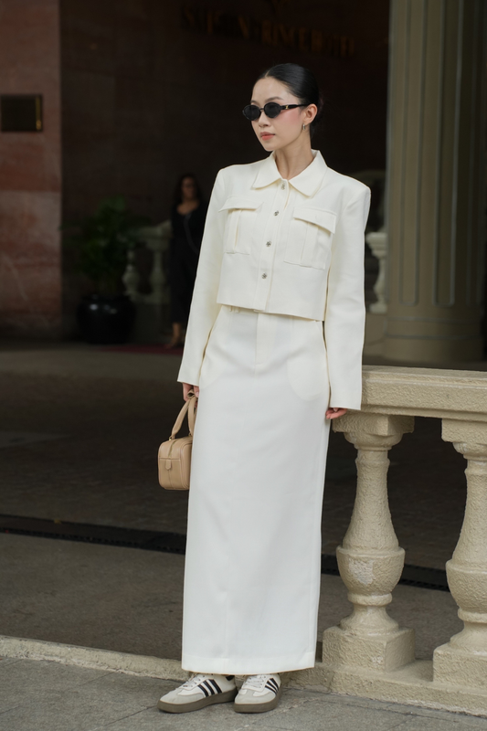 Áo Dạ Cổ Bẻ Cao Cấp - Fleur Delys