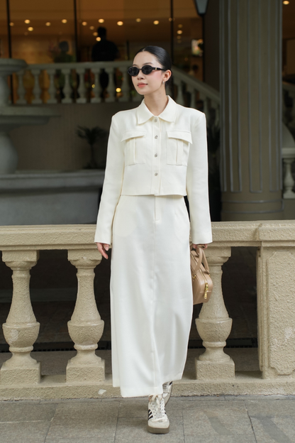 Áo Dạ Cổ Bẻ Cao Cấp - Fleur Delys