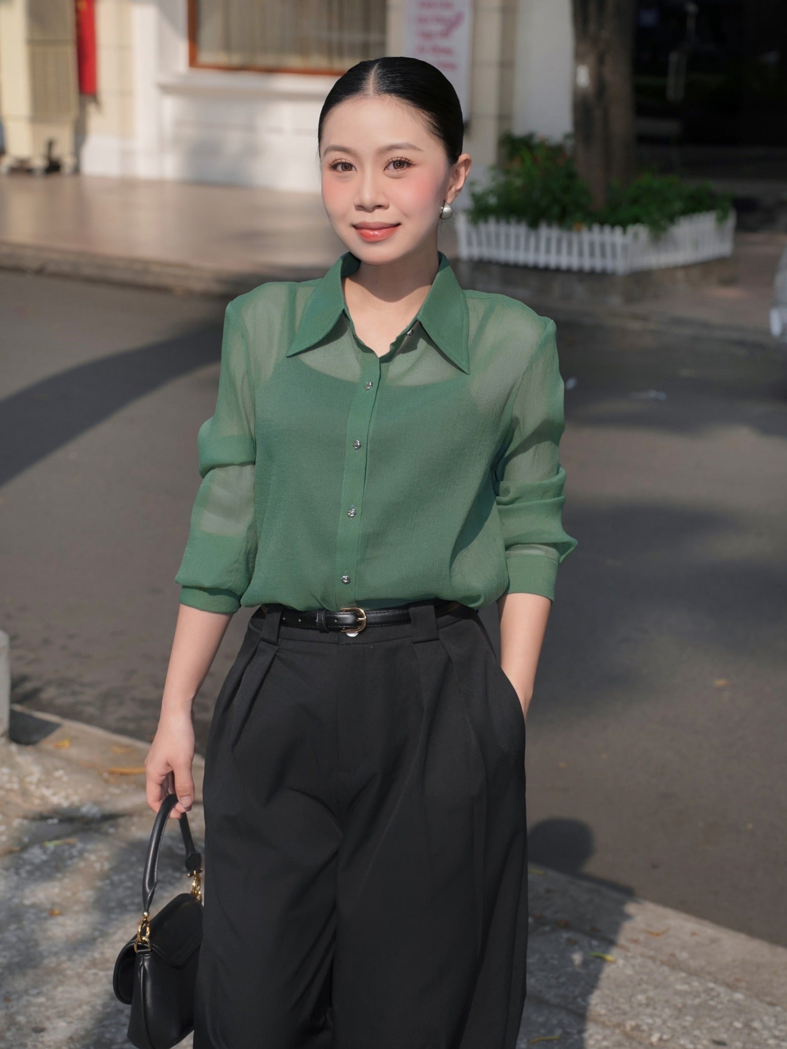 Áo Sơ Mi Tơ Suông Basic - Fleur Delys