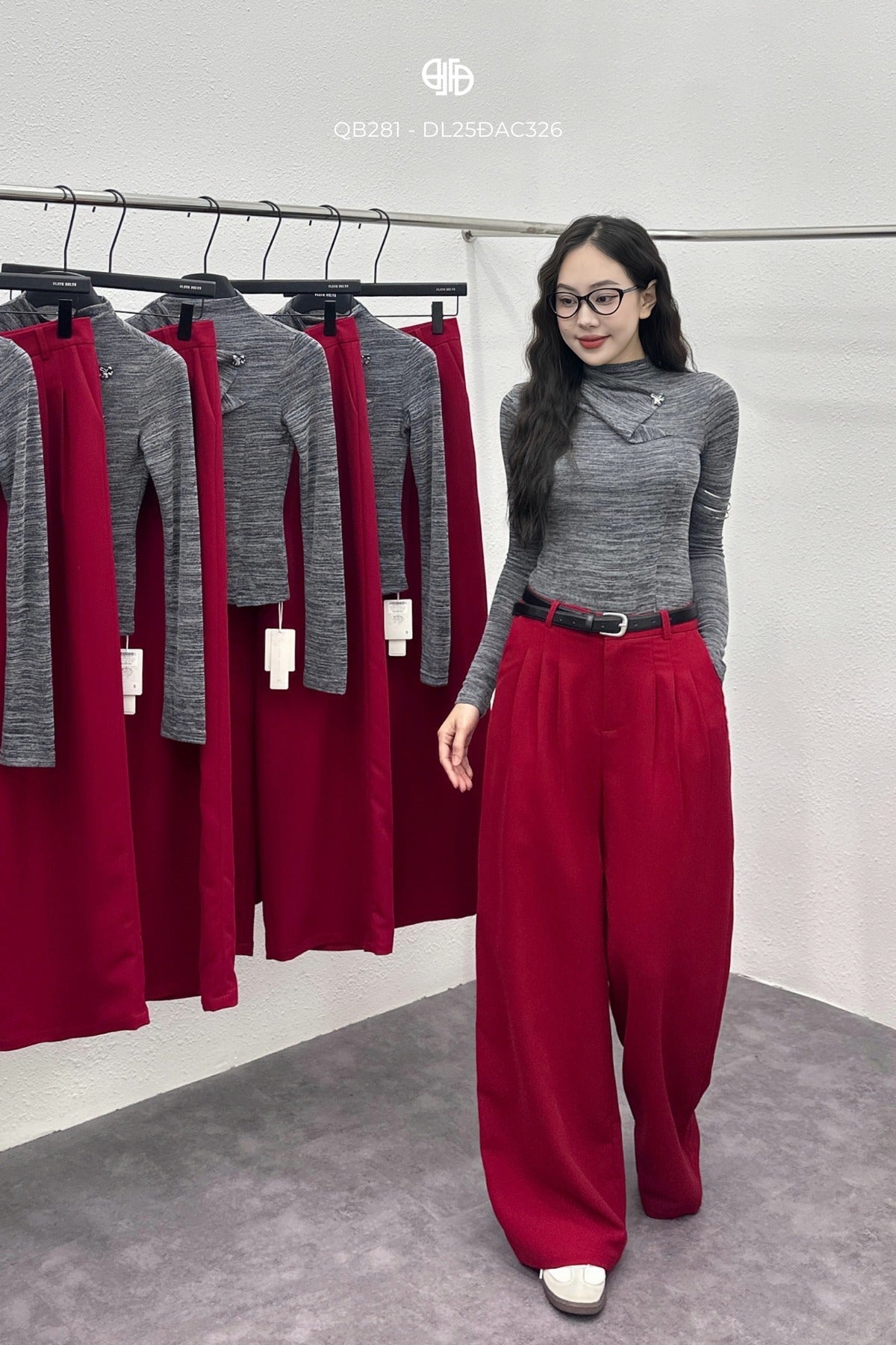 Áo Thun Len Cổ Gập Lệch - Fleur Delys