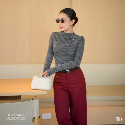 Áo Thun Len Cổ Gập Lệch - Fleur Delys