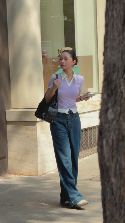 Áo Polo cổ bẻ phối gấu + Quần Jean 2 Ly Túi Dọc (PL001+QJ159)