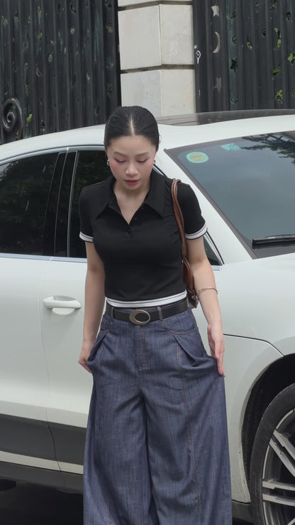 Áo Thun Polo Phối Bo Kẻ (PL004+QA242)